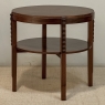 French Mid Century Mahogany Round End Table