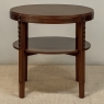 French Mid Century Mahogany Round End Table