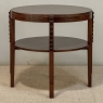 French Mid Century Mahogany Round End Table