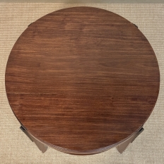 French Mid Century Mahogany Round End Table