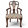 19th Century English Chippendale Style Carved Walnut Armchair