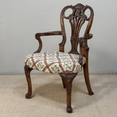 19th Century English Chippendale Style Carved Walnut Armchair