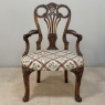19th Century English Chippendale Style Carved Walnut Armchair