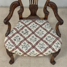 19th Century English Chippendale Style Carved Walnut Armchair