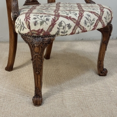 19th Century English Chippendale Style Carved Walnut Armchair