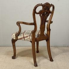 19th Century English Chippendale Style Carved Walnut Armchair