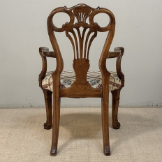 19th Century English Chippendale Style Carved Walnut Armchair