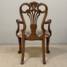 19th Century English Chippendale Style Carved Walnut Armchair