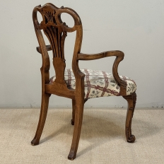 19th Century English Chippendale Style Carved Walnut Armchair