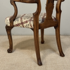 19th Century English Chippendale Style Carved Walnut Armchair