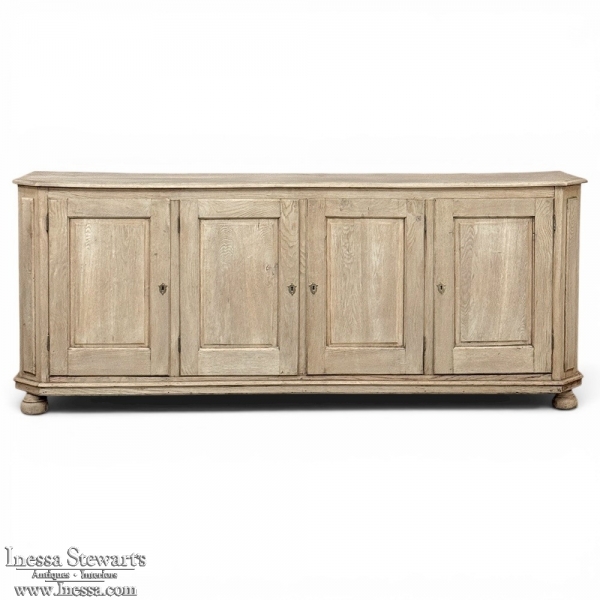 Antique Rustic European Stripped Oak Buffet ~ Credenza