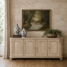 Antique Rustic European Stripped Oak Buffet ~ Credenza