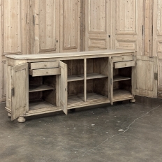 Antique Rustic European Stripped Oak Buffet ~ Credenza