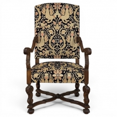 19th Century French Renaissance Revival Hand Carved Oak Armchair
