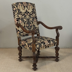 19th Century French Renaissance Revival Hand Carved Oak Armchair