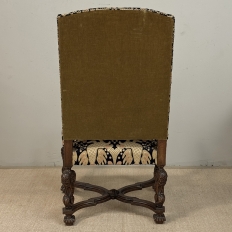 19th Century French Renaissance Revival Hand Carved Oak Armchair