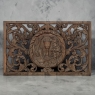 Early 18th Century Baroque Pierced Hand Carved Oak Communion Panel from Cathedral