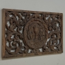 Early 18th Century Baroque Pierced Hand Carved Oak Communion Panel from Cathedral