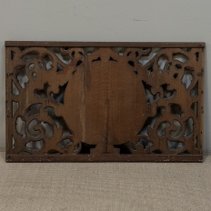 Early 18th Century Baroque Pierced Hand Carved Oak Communion Panel from Cathedral