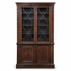 19th Century English Solid Mahogany Neoclassical Bookcase