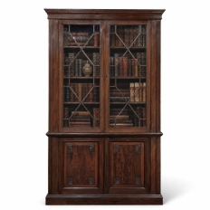 19th Century English Solid Mahogany Neoclassical Bookcase