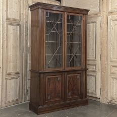 19th Century English Solid Mahogany Neoclassical Bookcase