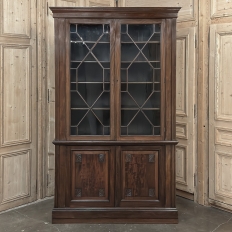 19th Century English Solid Mahogany Neoclassical Bookcase