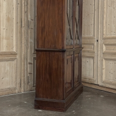 19th Century English Solid Mahogany Neoclassical Bookcase