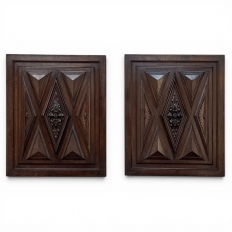 Pair of 19th Century French Renaissance Revival Walnut Panels ~ Henry II Style