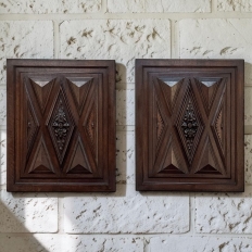 Pair of 19th Century French Renaissance Revival Walnut Panels ~ Henry II Style