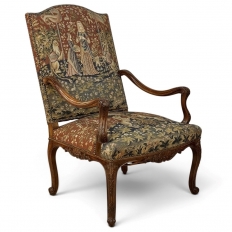 19th Century French Louis XV Style Cluny Tapestry Armchair