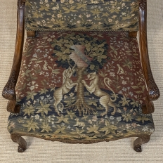 19th Century French Louis XV Style Cluny Tapestry Armchair