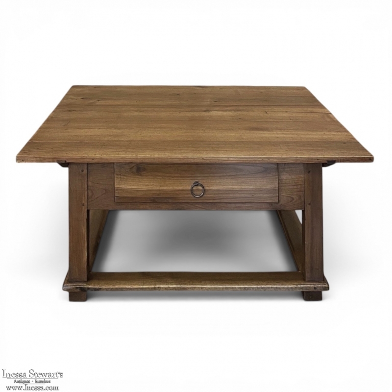 19th Century Rustic Country French Fruitwood Coffee Table
