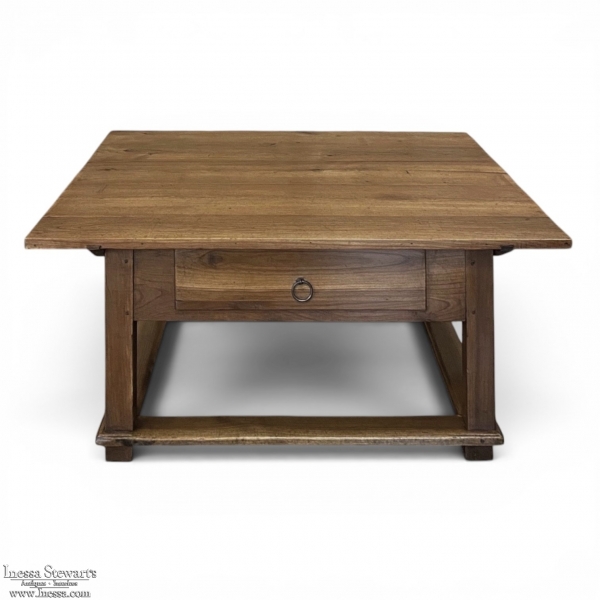 19th Century Rustic Country French Fruitwood Coffee Table