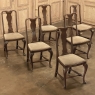 Set of 6 Antique Queen Anne Chestnut Dining Chairs