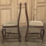 Set of 6 Antique Queen Anne Chestnut Dining Chairs