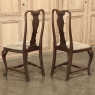 Set of 6 Antique Queen Anne Chestnut Dining Chairs