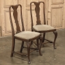 Set of 6 Antique Queen Anne Chestnut Dining Chairs