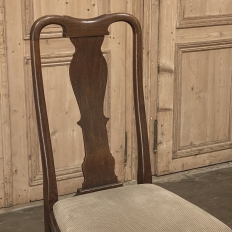 Set of 6 Antique Queen Anne Chestnut Dining Chairs