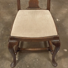 Set of 6 Antique Queen Anne Chestnut Dining Chairs