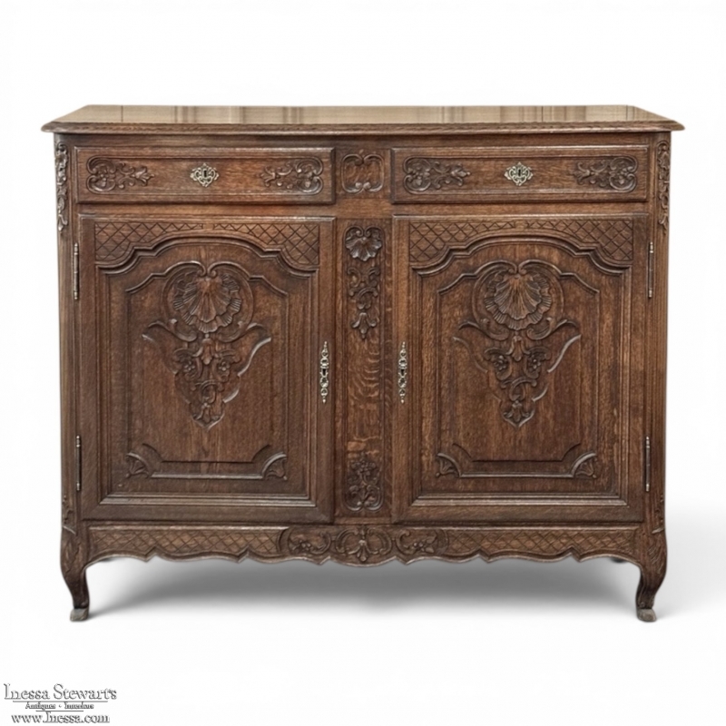 Antique Country French Louis XIV Oak Buffet
