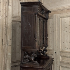 19th Century French Oak Hunt Bookcase ~ Display Cabinet