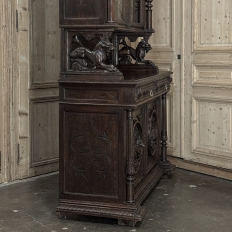 19th Century French Oak Hunt Bookcase ~ Display Cabinet