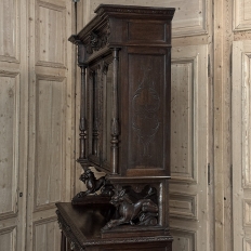 19th Century French Oak Hunt Bookcase ~ Display Cabinet