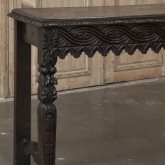 18th Century English Rustic Gothic Style Oak Console ~ Sofa Table