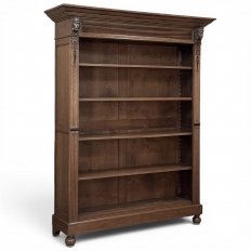 19th Century Dutch Renaissance Revival Oak Open Bookcase