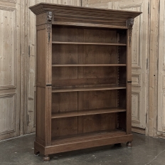 19th Century Dutch Renaissance Revival Oak Open Bookcase