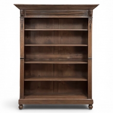 19th Century Dutch Renaissance Revival Oak Open Bookcase