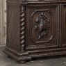 19th Century French Carved Oak Hunt Bookcase with Barley Twist Columns