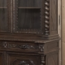 19th Century French Carved Oak Hunt Bookcase with Barley Twist Columns